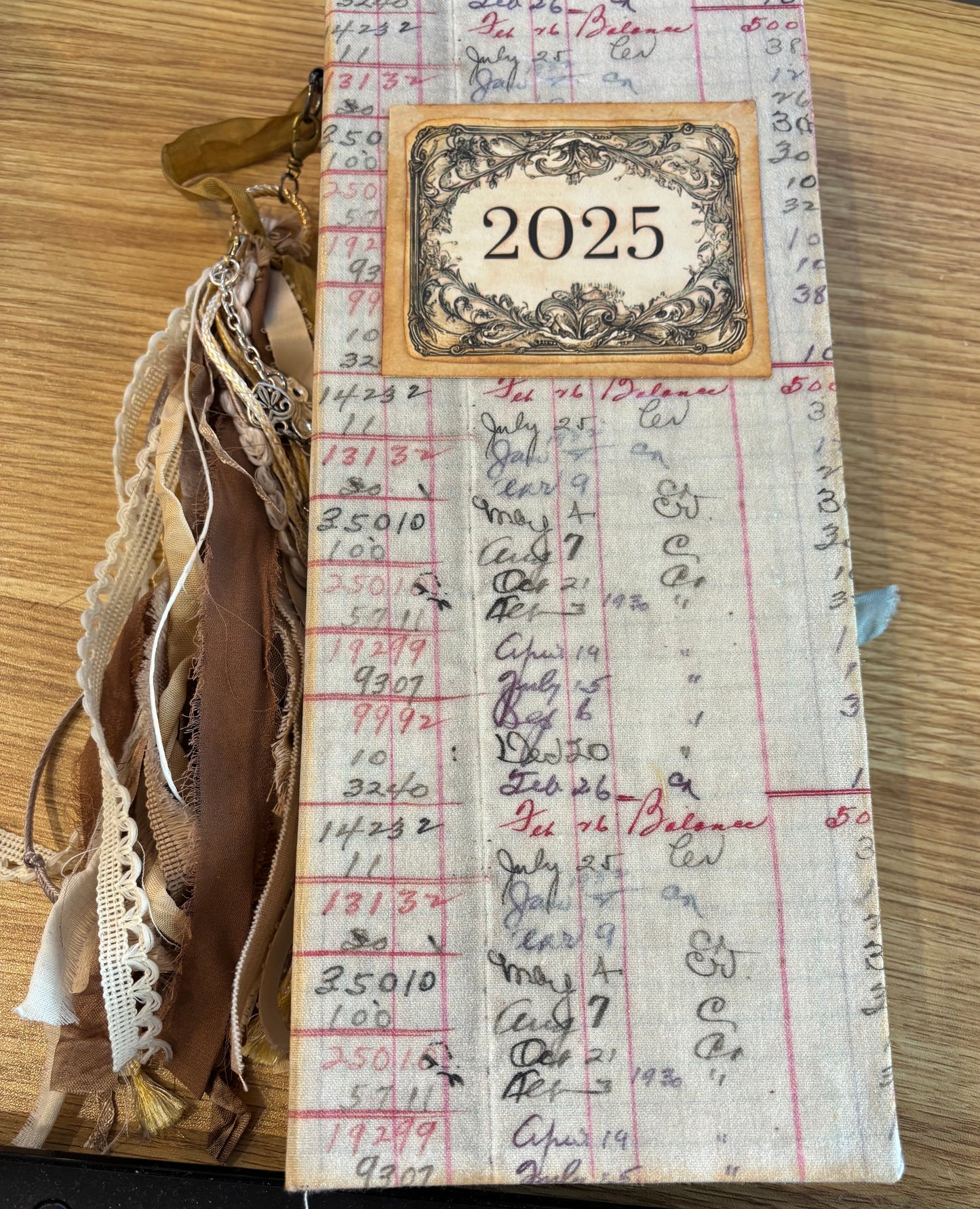 “Ledger” Hardcover tall and skinny Junk journal.
