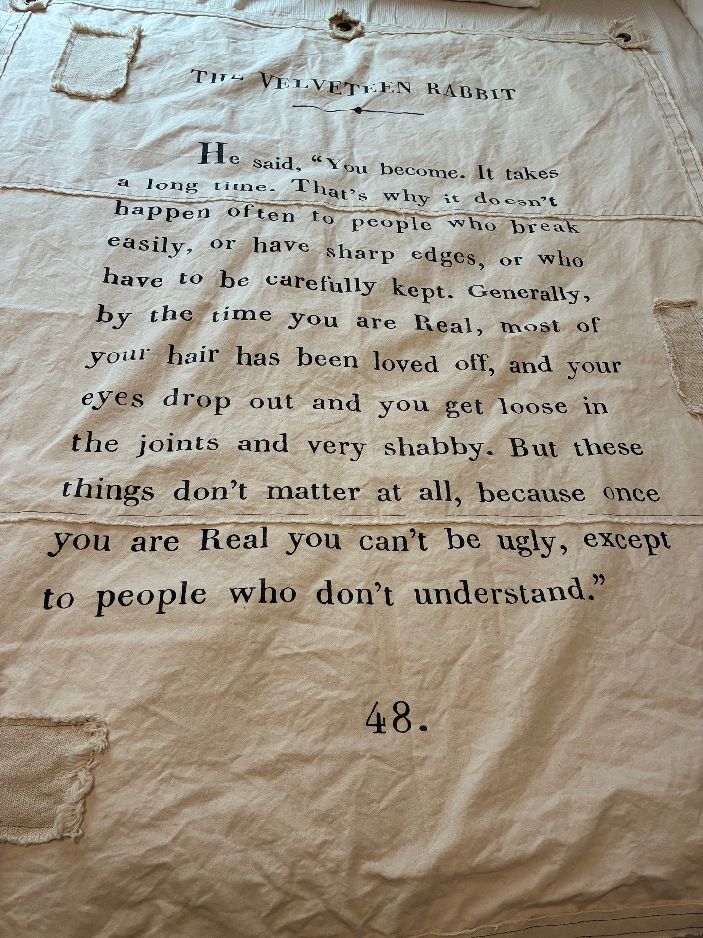 The Velveteen Rabbit canvas wall hanging 46”x57”