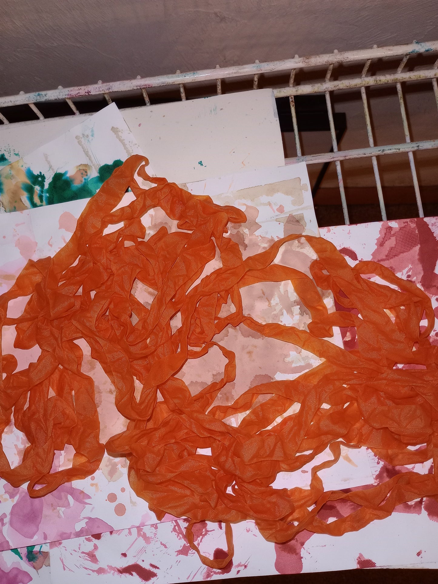 5 - yards orange Julius 🧡 hand dyed seam binding
