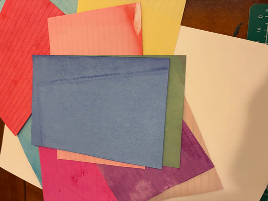 6x4 hand dyed index cards