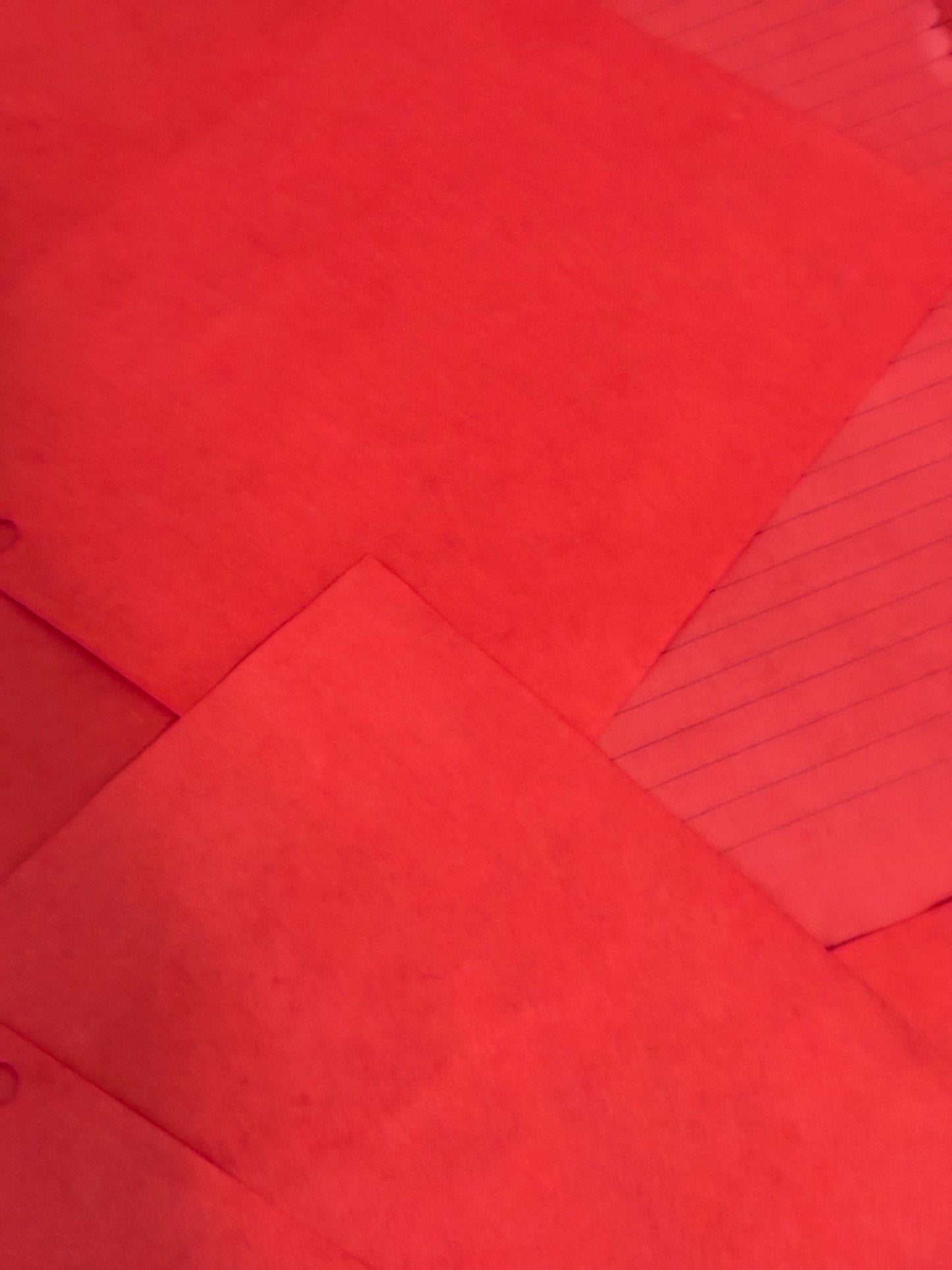 Red - 10 - pieces hand dyed lined paper