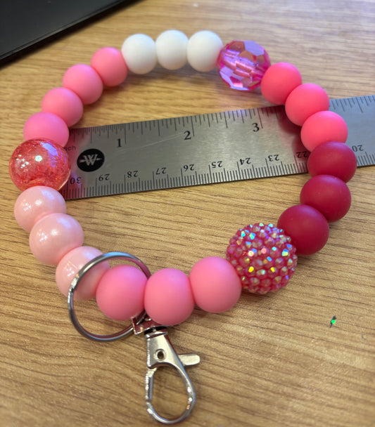 Large silicone beaded wristlet key chains - 12.00 each - variety listed below