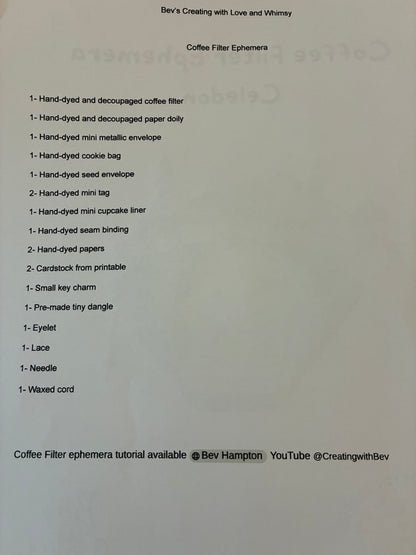 Coffee Filter Ephemera ~ Caribbean Blue