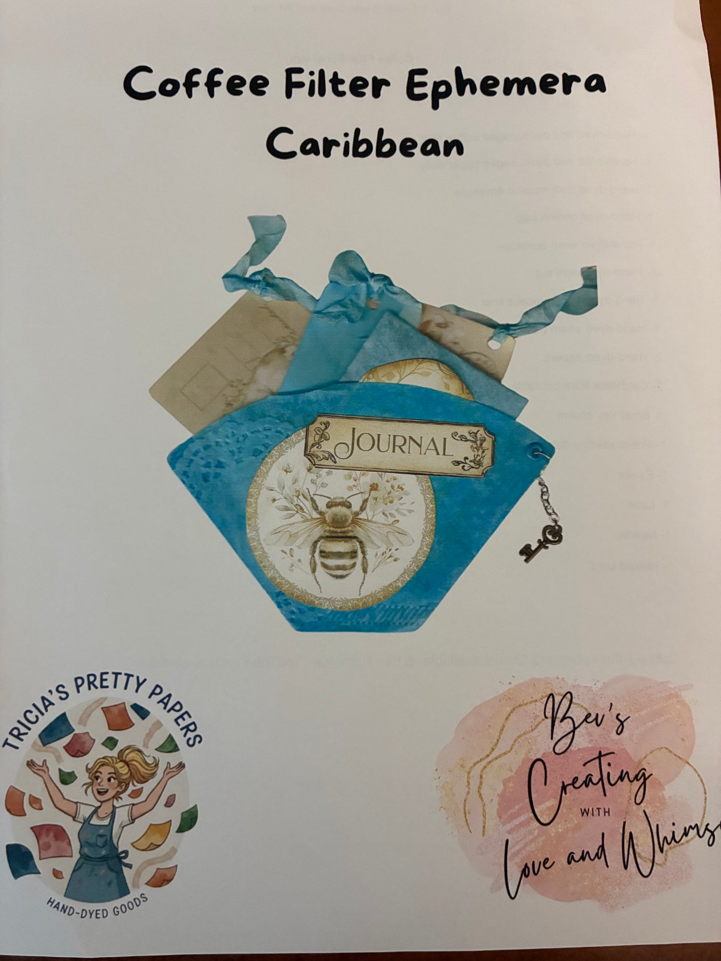 Coffee Filter Ephemera ~ Caribbean Blue