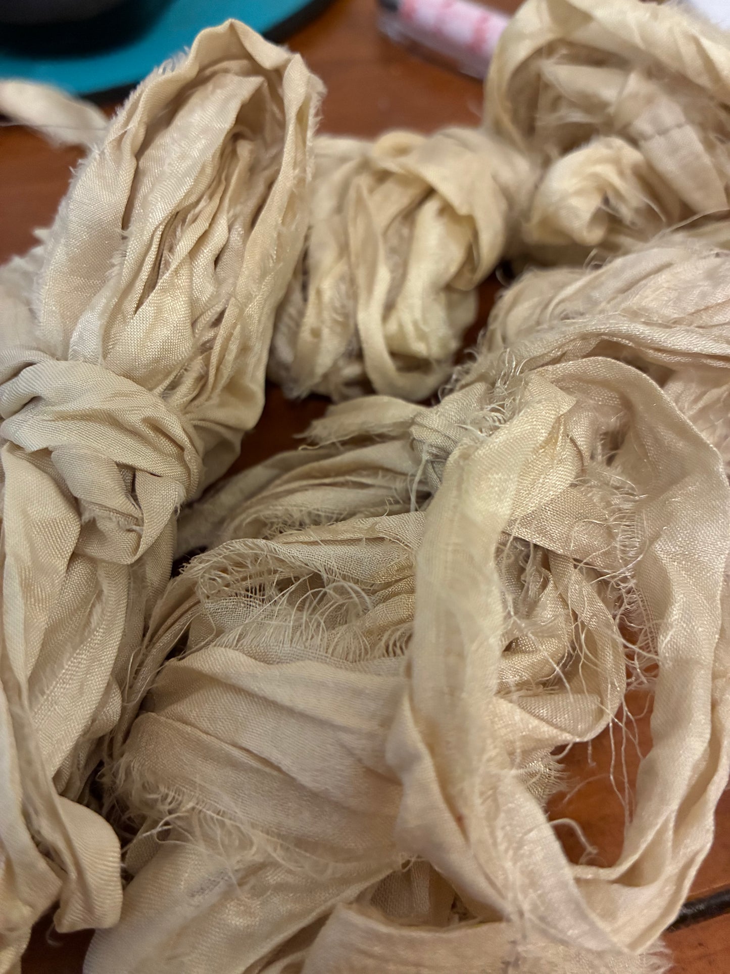 Cream Sari Silk 5-yards