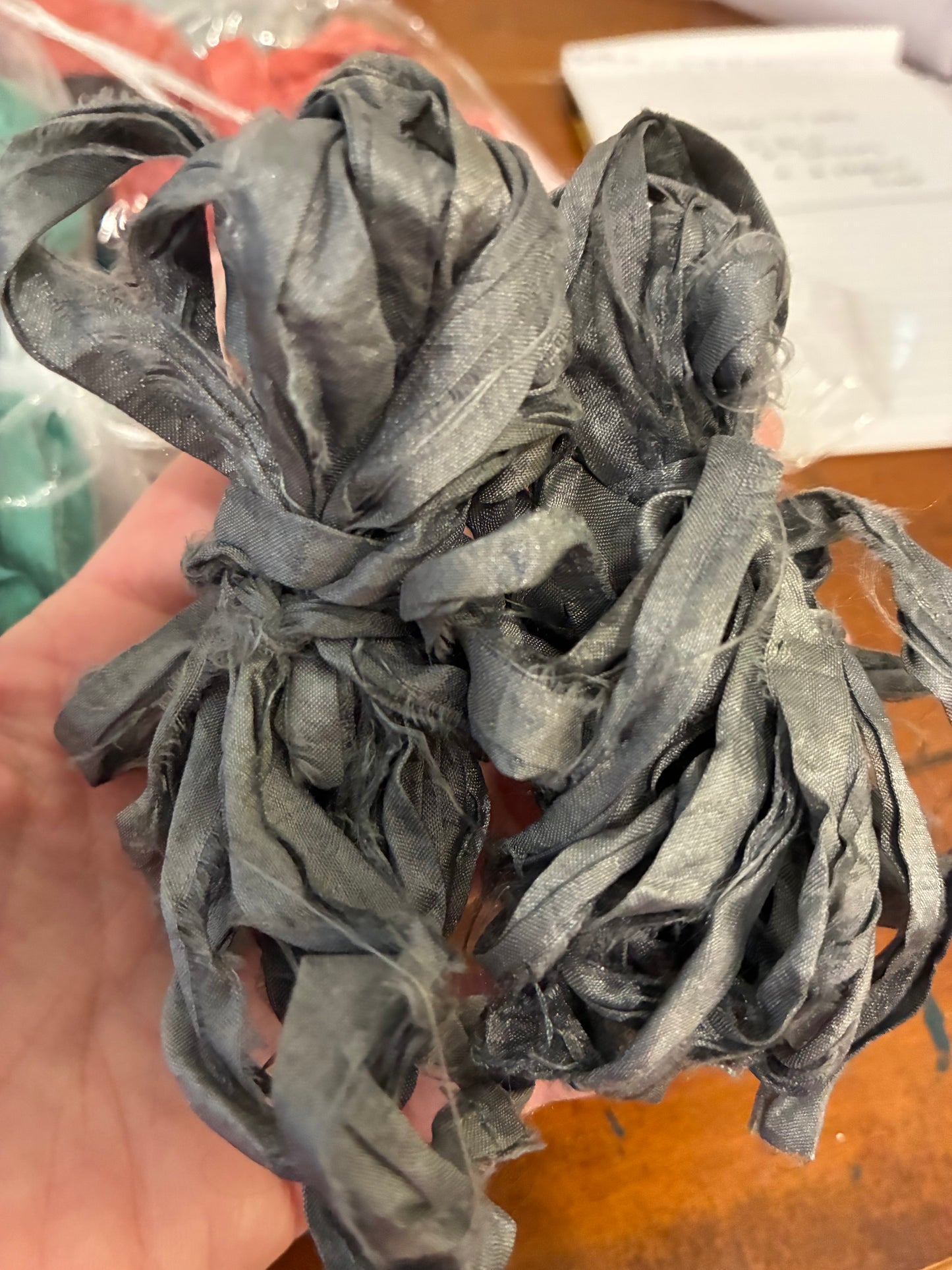 Grey Sari Silk 5 - yards
