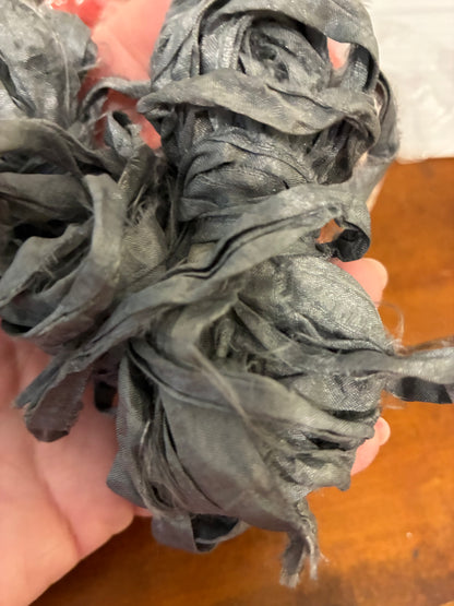 Grey Sari Silk 5 - yards