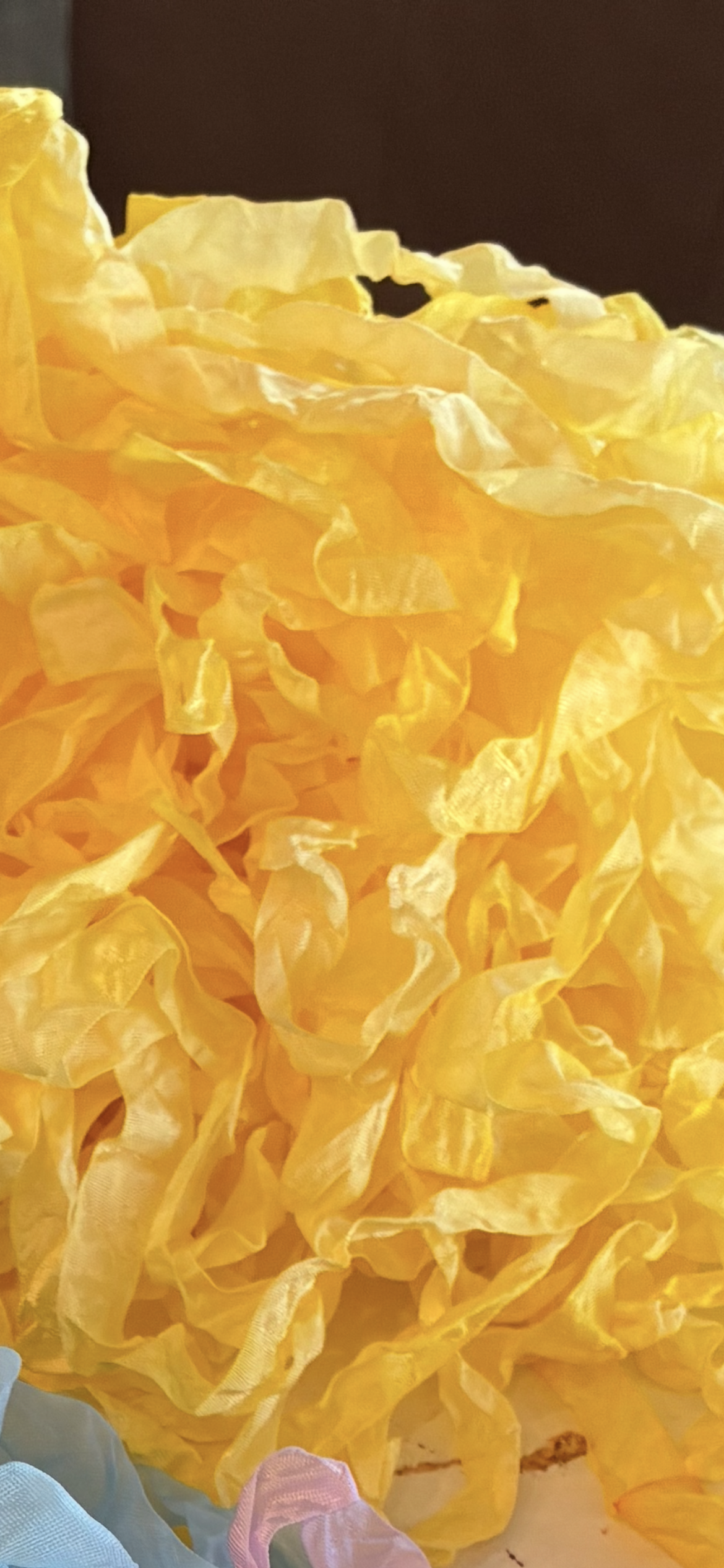 Yellow seam binding 5 yards crinkled