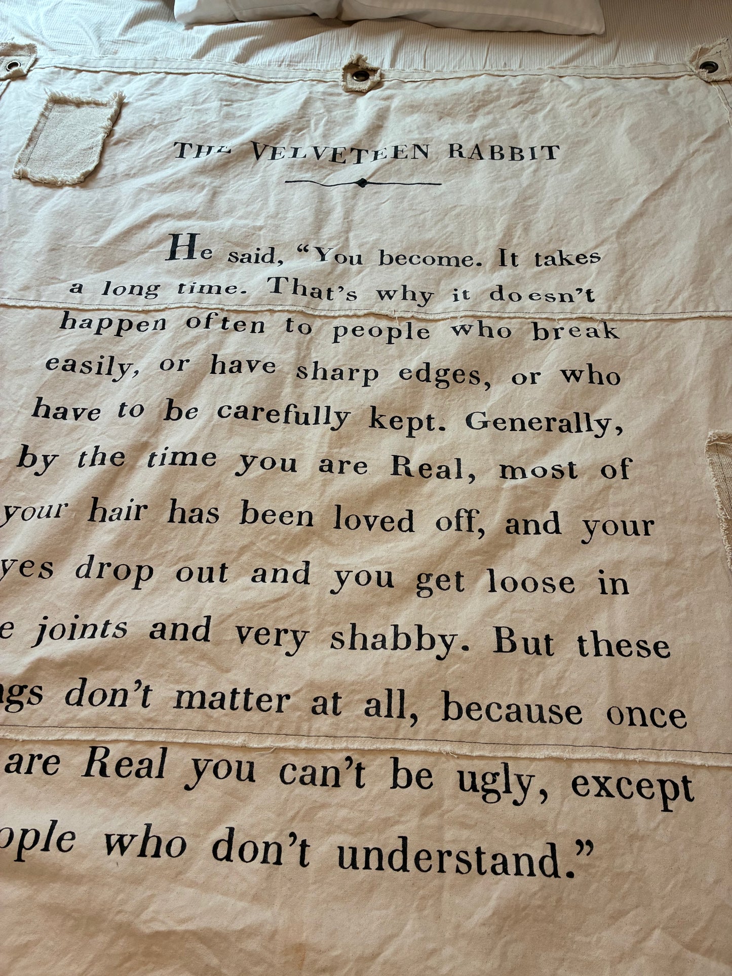 The Velveteen Rabbit canvas wall hanging 46”x57”