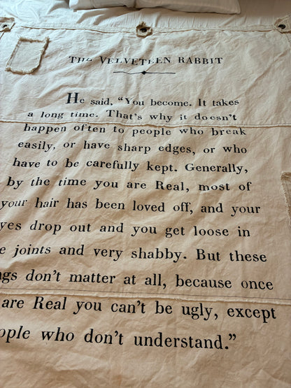 The Velveteen Rabbit canvas wall hanging 46”x57”