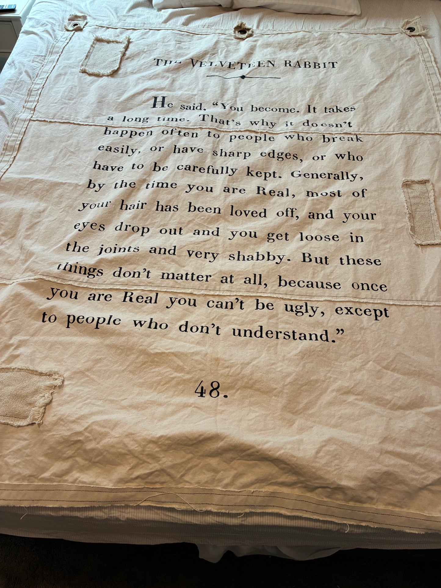 The Velveteen Rabbit canvas wall hanging 46”x57”