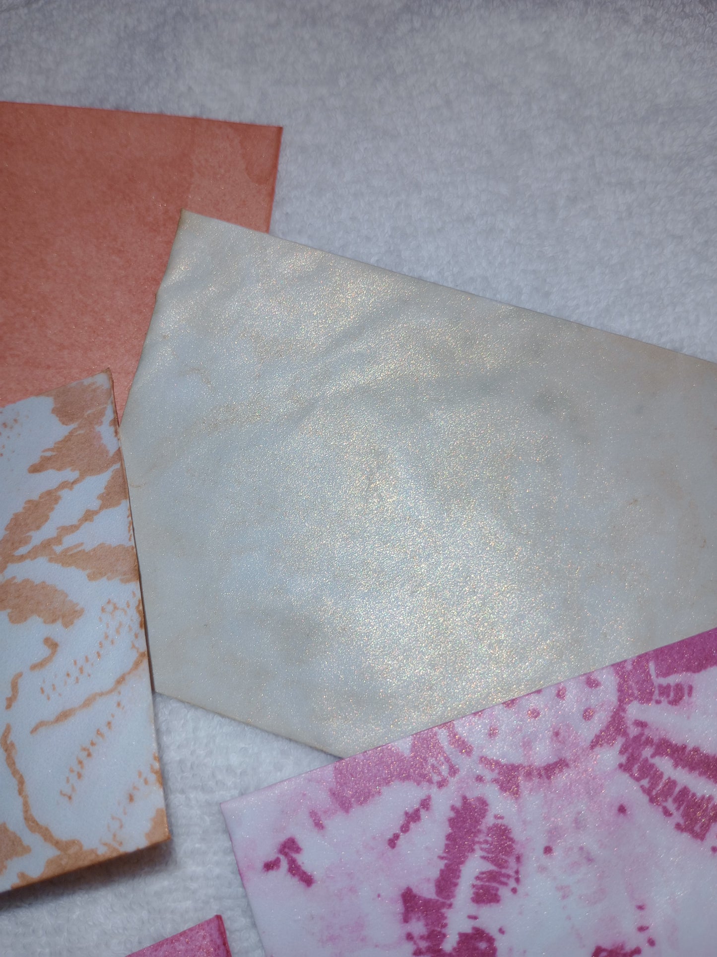 Hand dyed Mini metallic envelopes 3 1/2 x 2 1/2