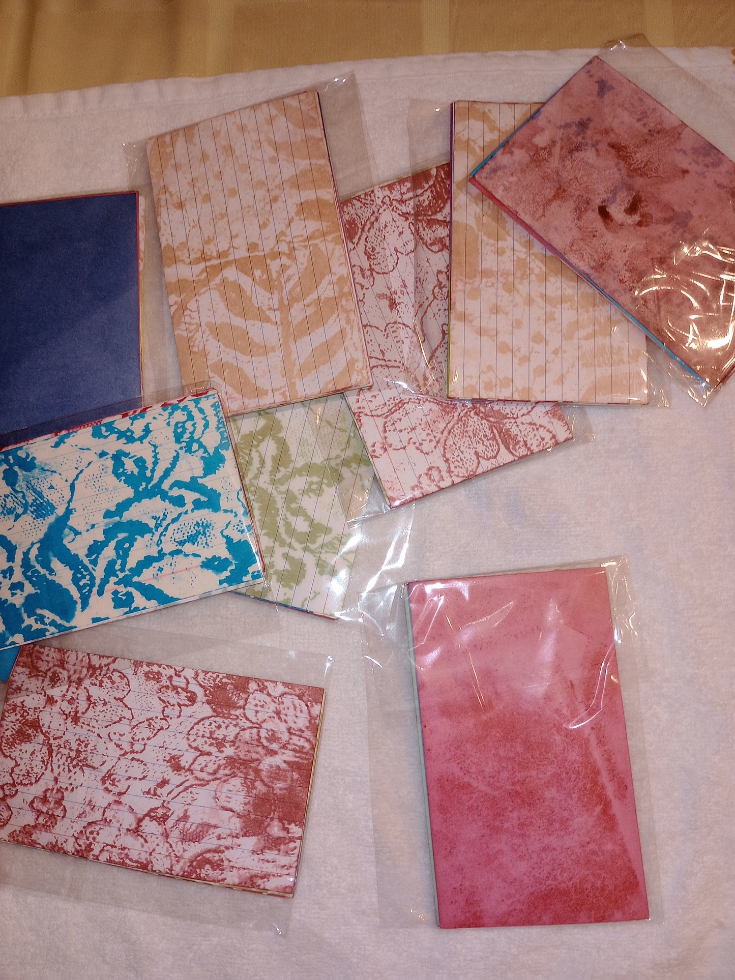 Hand dyed lined Index cards