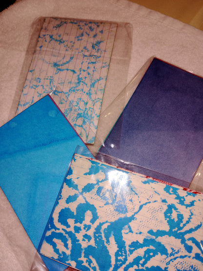 Assorted colors hand dyed index cards - 10 per pack