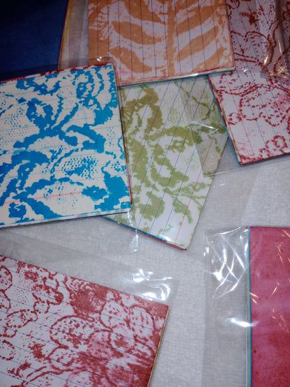 Assorted colors hand dyed index cards - 10 per pack