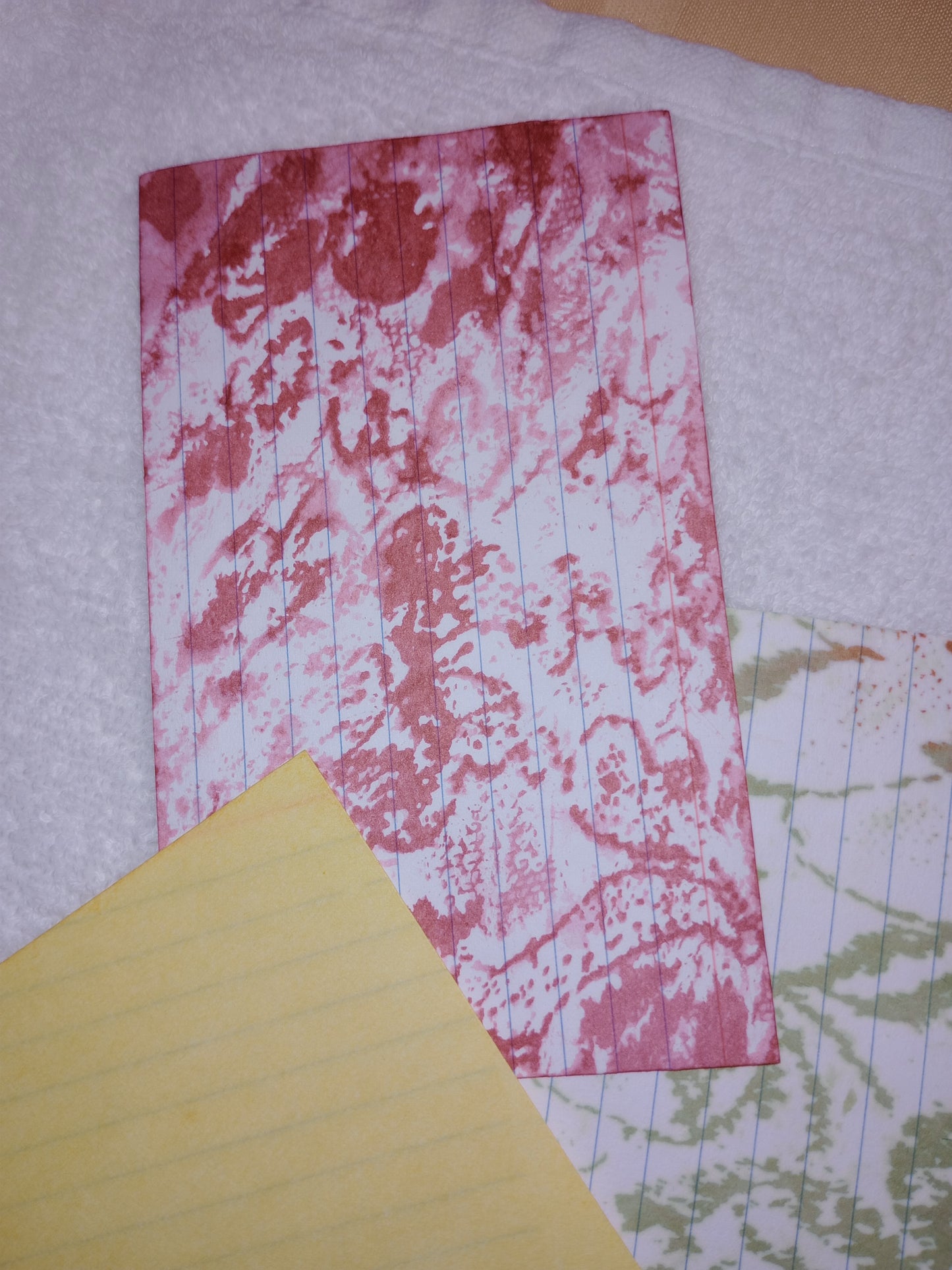 Hand dyed lined Index cards