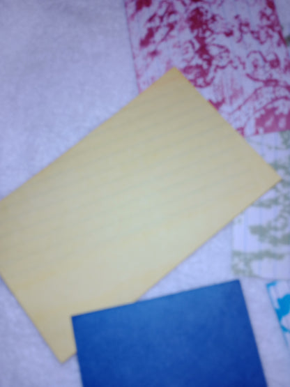 Assorted colors hand dyed index cards - 10 per pack