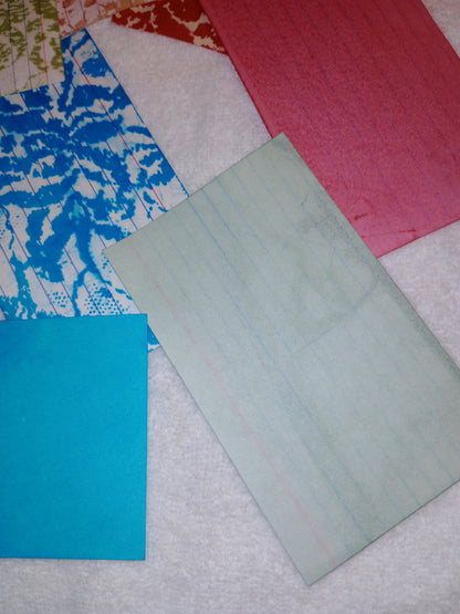 Assorted colors hand dyed index cards - 10 per pack