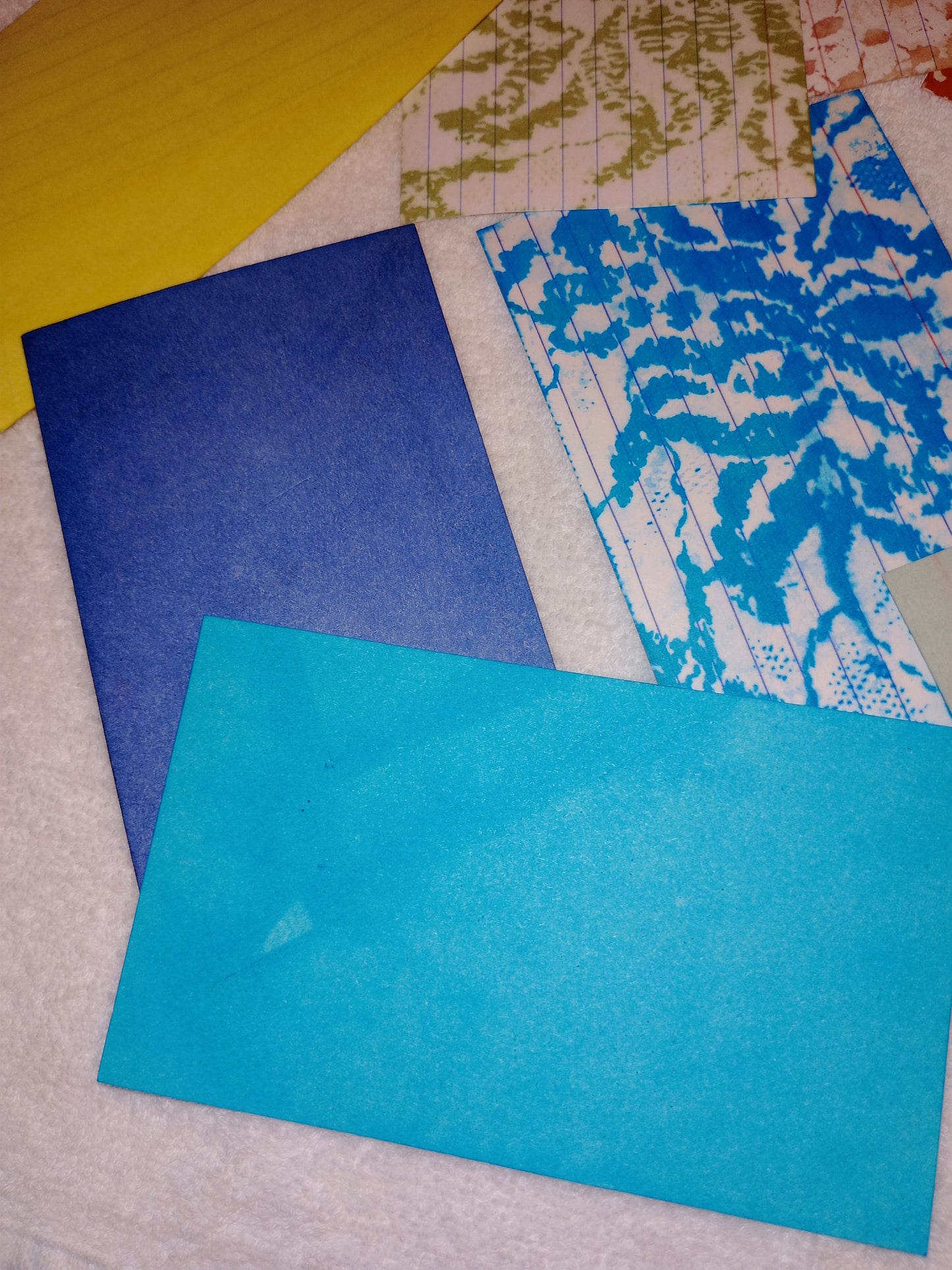 Hand dyed lined Index cards