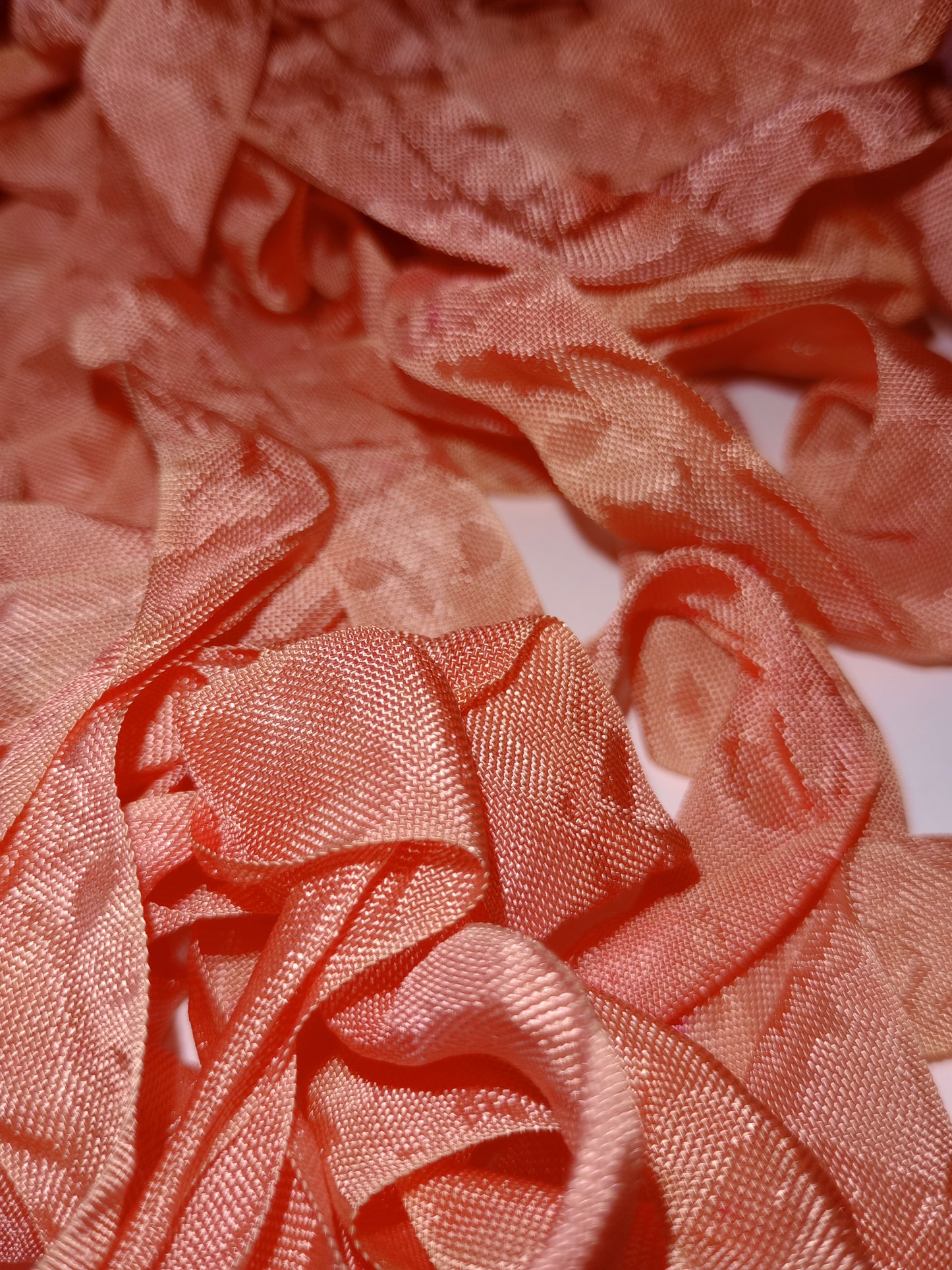 5 - yards light coral hand dyed seam binding