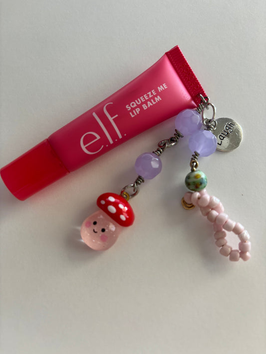 Lip Balm with beaded dangle  - (several choices)