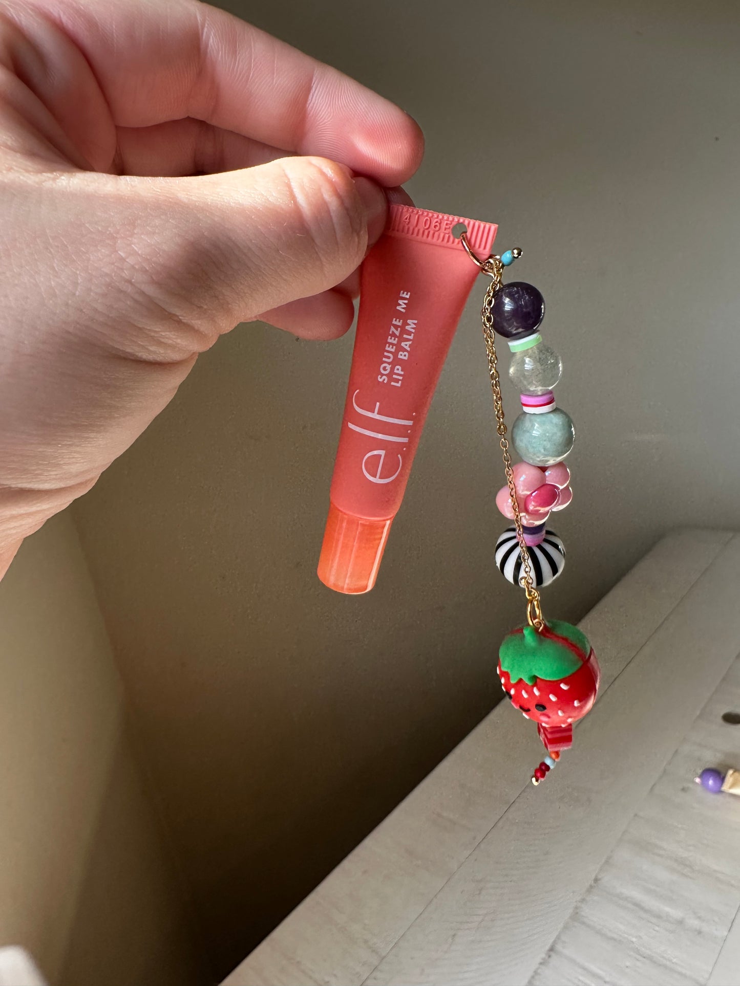 Lip Balm with beaded dangle  - (several choices)