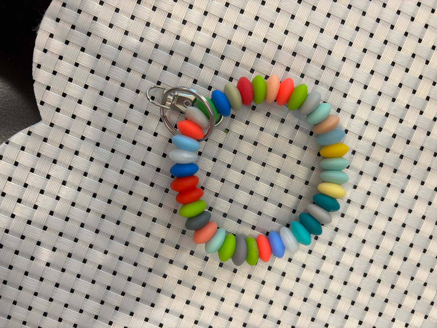 Silicone beaded key chains -approximately  2-3" diameter