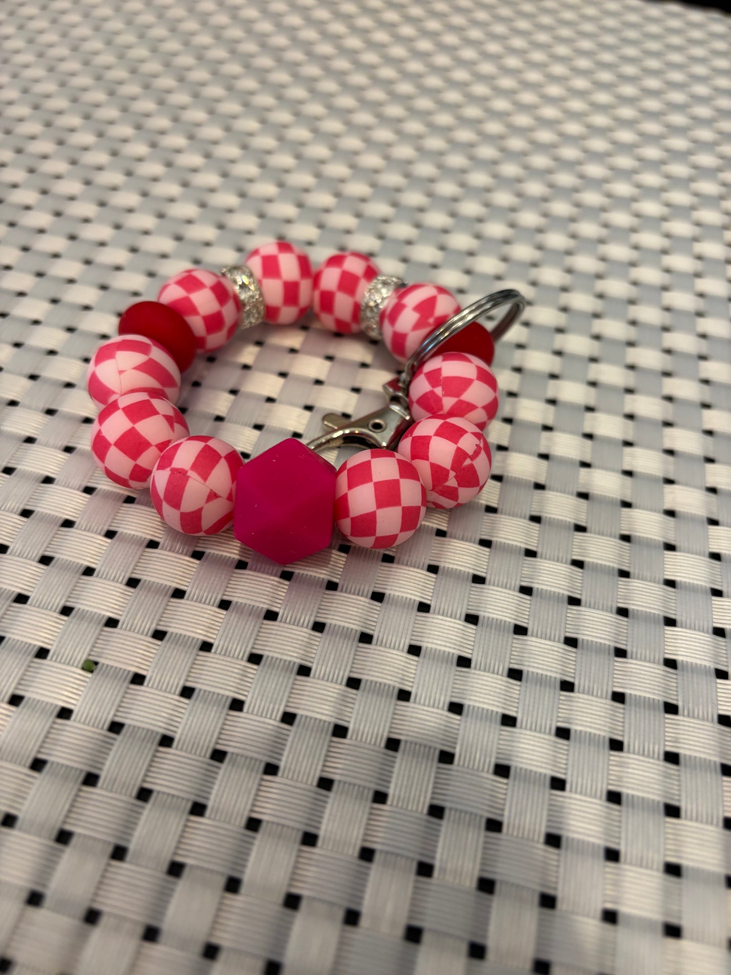 Silicone beaded key chains -approximately  2-3" diameter
