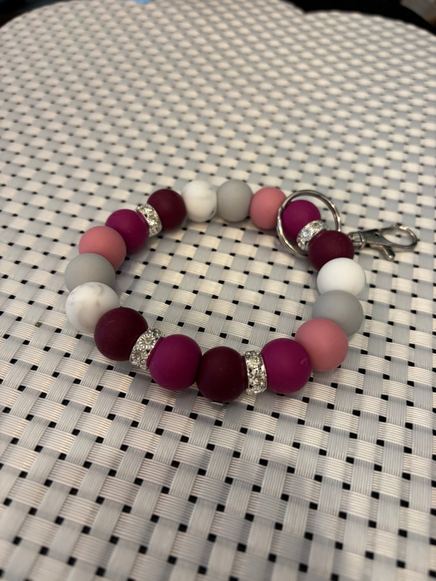 Silicone beaded key chains -approximately  2-3" diameter