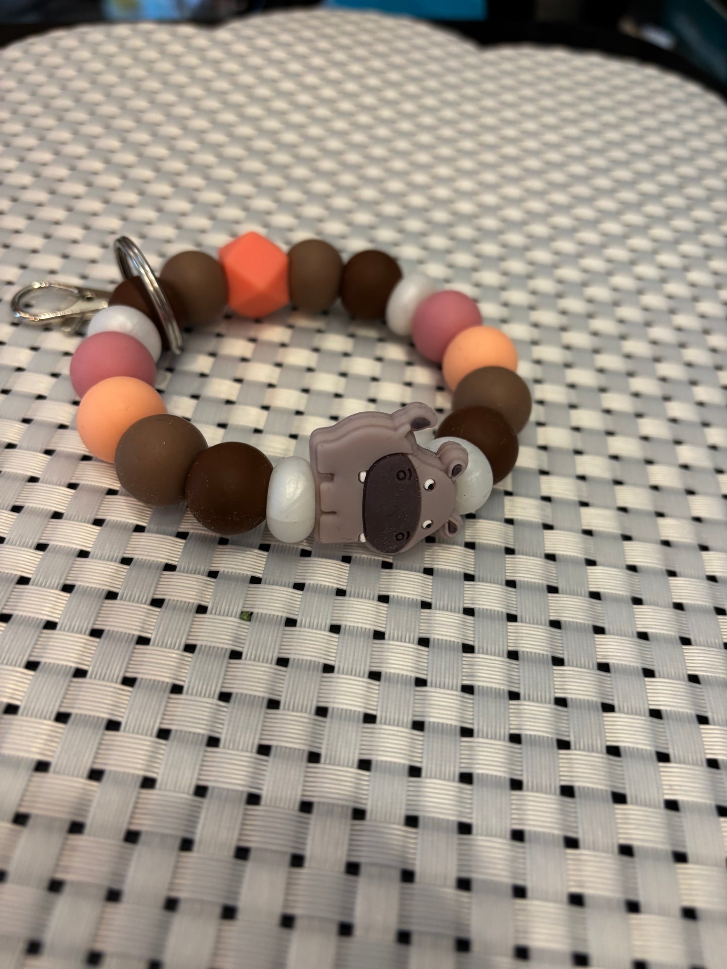 Silicone beaded key chains -approximately  2-3" diameter