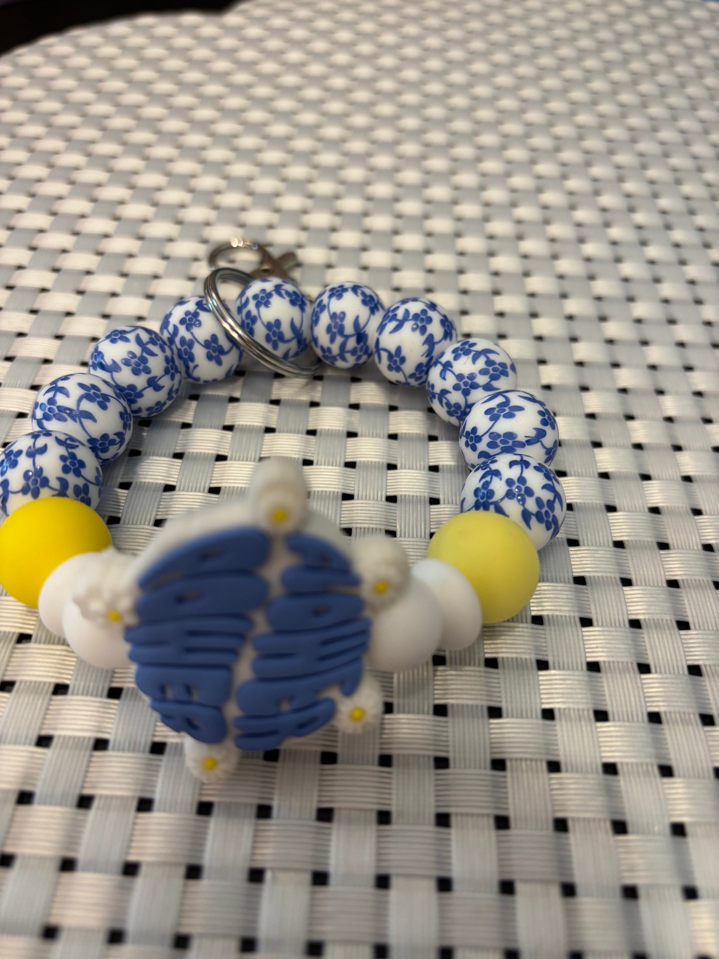 Silicone beaded key chains -approximately  2-3" diameter