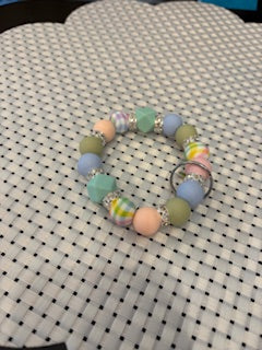 Silicone beaded key chains -approximately  2-3" diameter