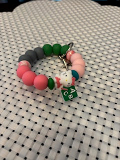 Silicone beaded key chains -approximately  2-3" diameter