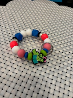 Silicone beaded key chains -approximately  2-3" diameter