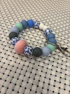 Silicone beaded key chains -approximately  2-3" diameter