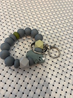 Silicone beaded key chains -approximately  2-3" diameter
