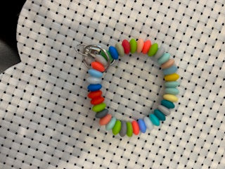 Silicone beaded key chains -approximately  2-3" diameter