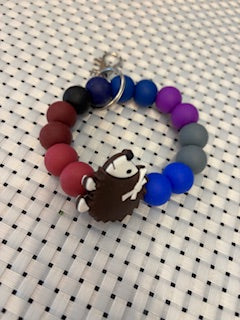 Silicone beaded key chains -approximately  2-3" diameter