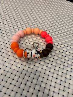 Silicone beaded key chains -approximately  2-3" diameter