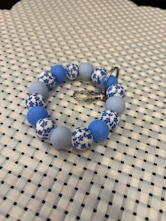 Silicone beaded key chains -approximately  2-3" diameter
