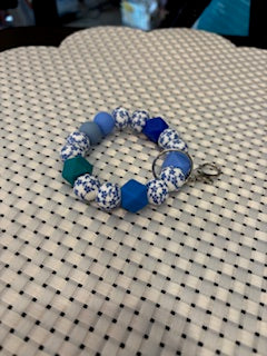 Silicone beaded key chains -approximately  2-3" diameter