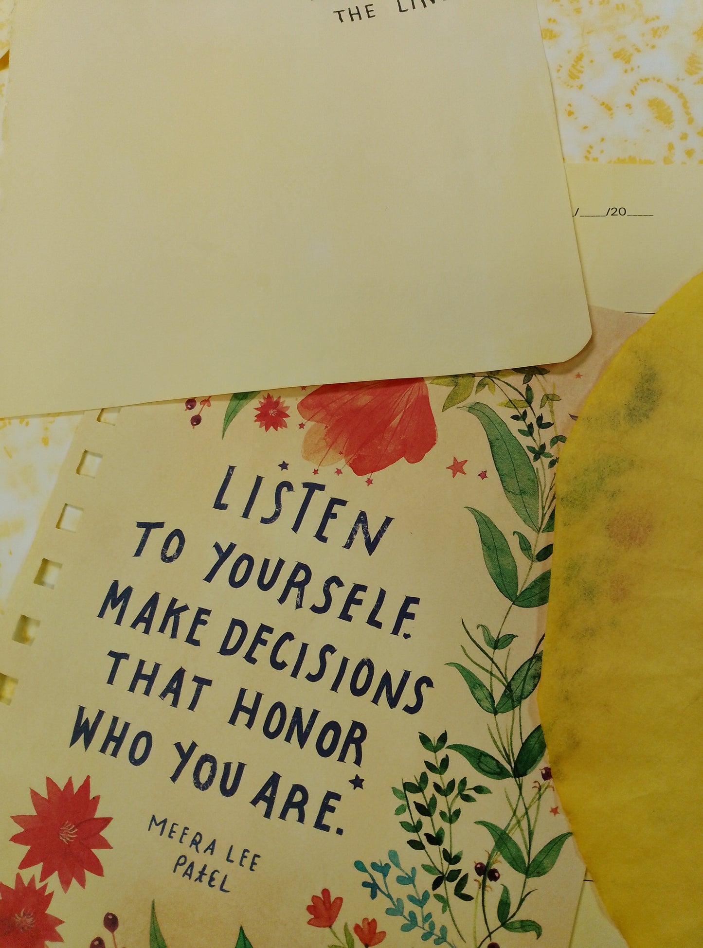 Tricia's Pretty Paper pack in a cheery daffodil shade.  These paper packs will brighten up any journal or craft project.  Papers from journals, calendars, cute stationary and of course Tricia's signature designer papers.