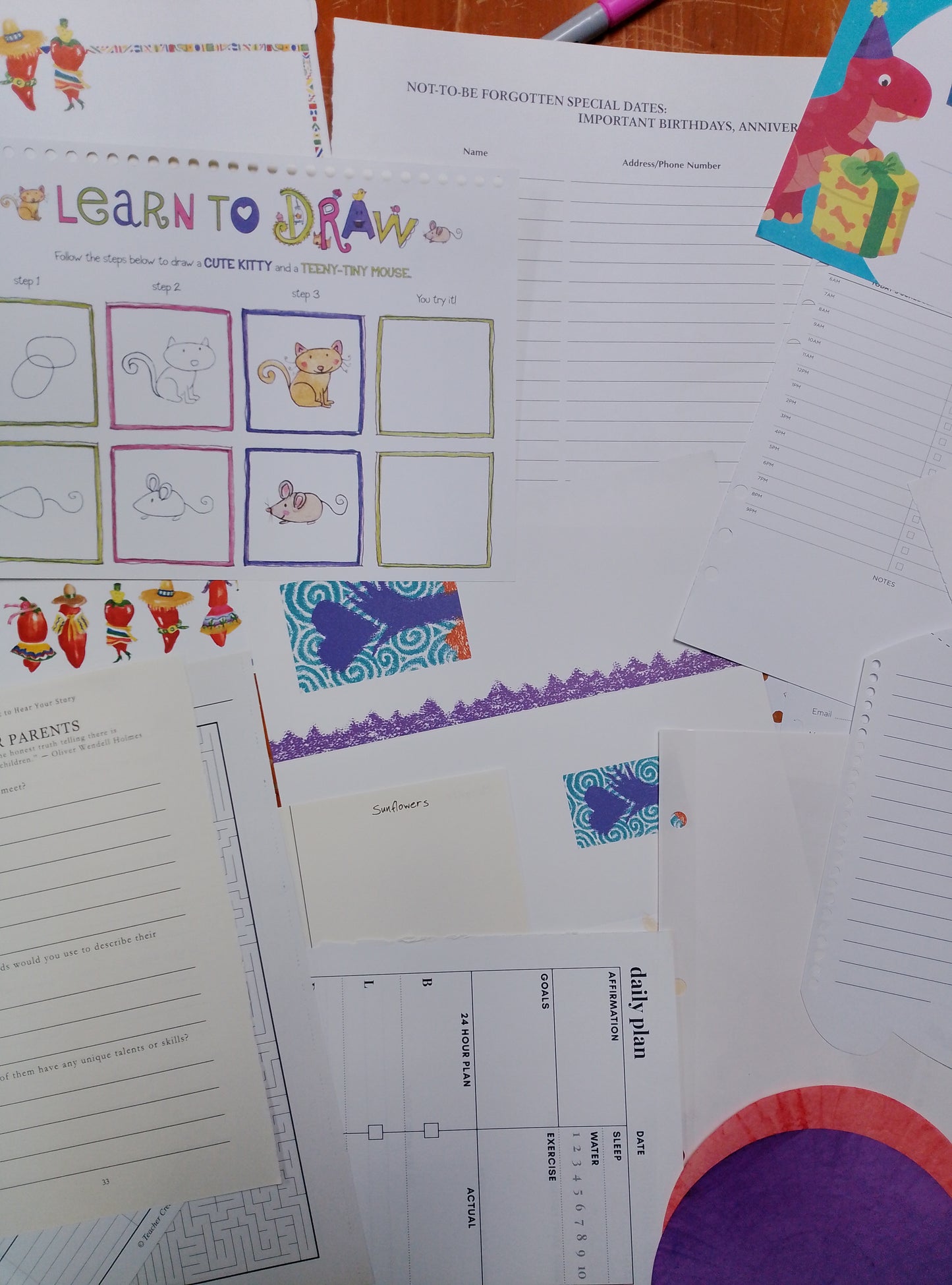 Undyed misc papers for junk journals